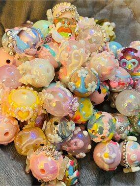 hand painted glass beads